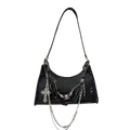 Gothic Shoulder Bag with Chain & Cross Charm