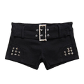 Gothic Buckle denim shorts