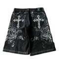 Y2K graphic cross shorts