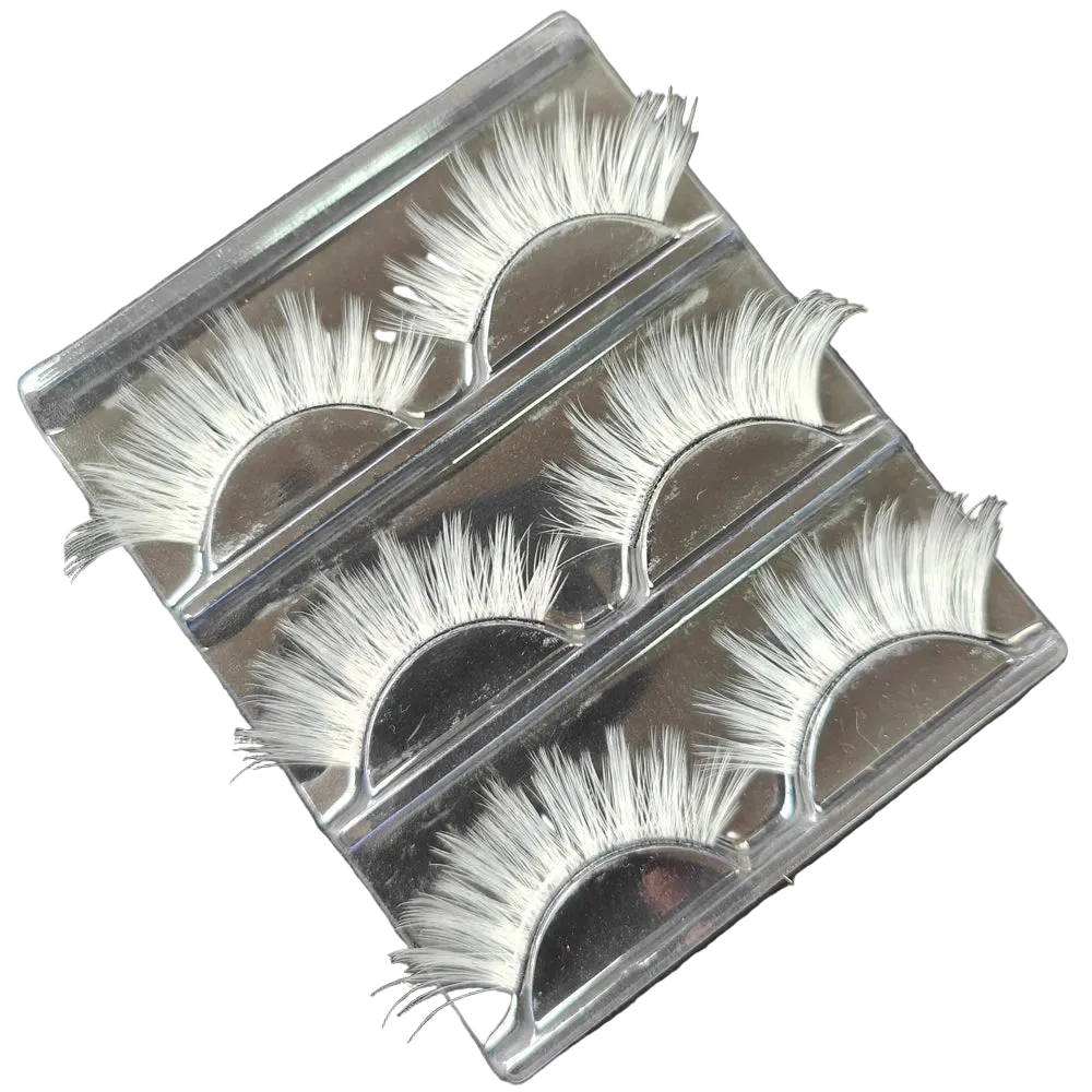 Gothic white false eyelashes