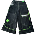 Y2K Alien inspired demin shorts