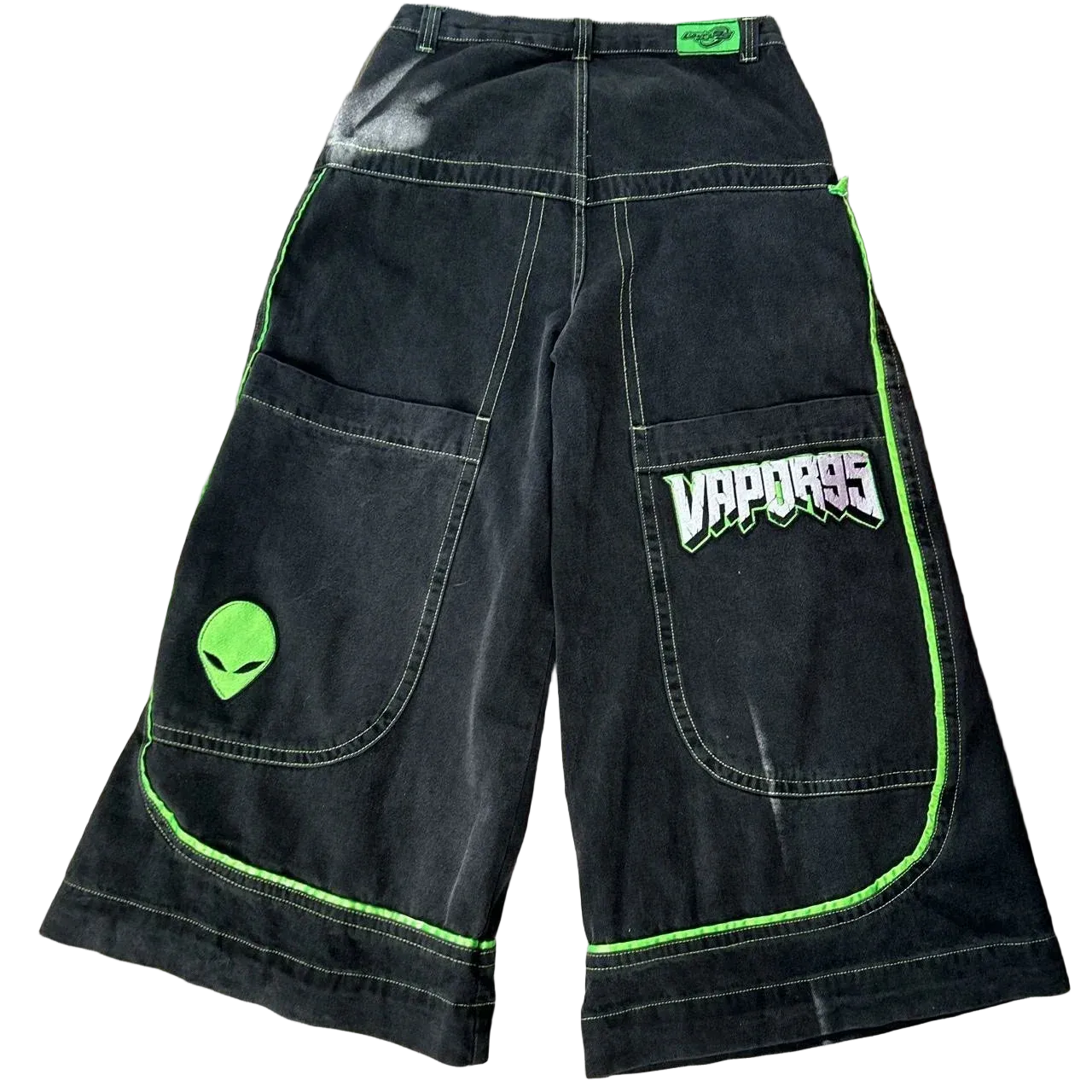 Y2K Alien inspired demin shorts