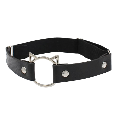 Punk cat leather thigh garter